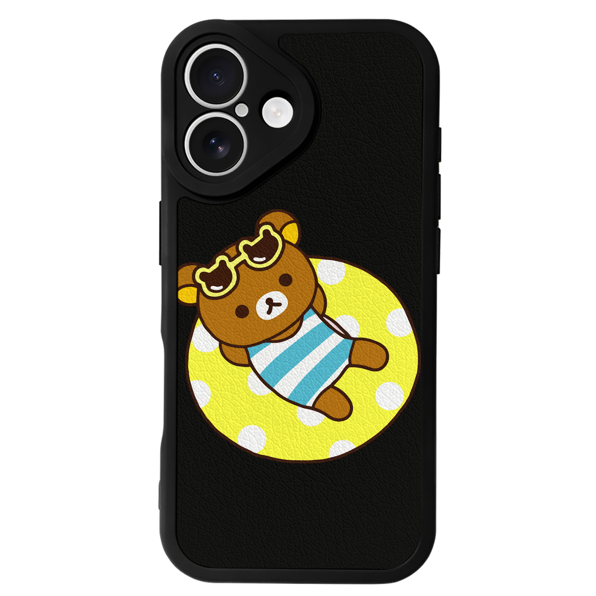 （画像用） リラックマ リラックマ キイロイトリ Rilakkuma Korilakkuma Kiiroitori 【iPhone 16シリーズ対応】シリコンスマホケース（レザー調） 材質：シリコン